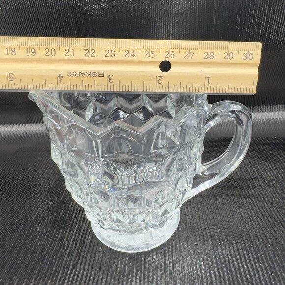 Vintage Fostoria American Clear Cream and Sugar Bowl with Lid Set Glassware VTG - Picture 7 of 12